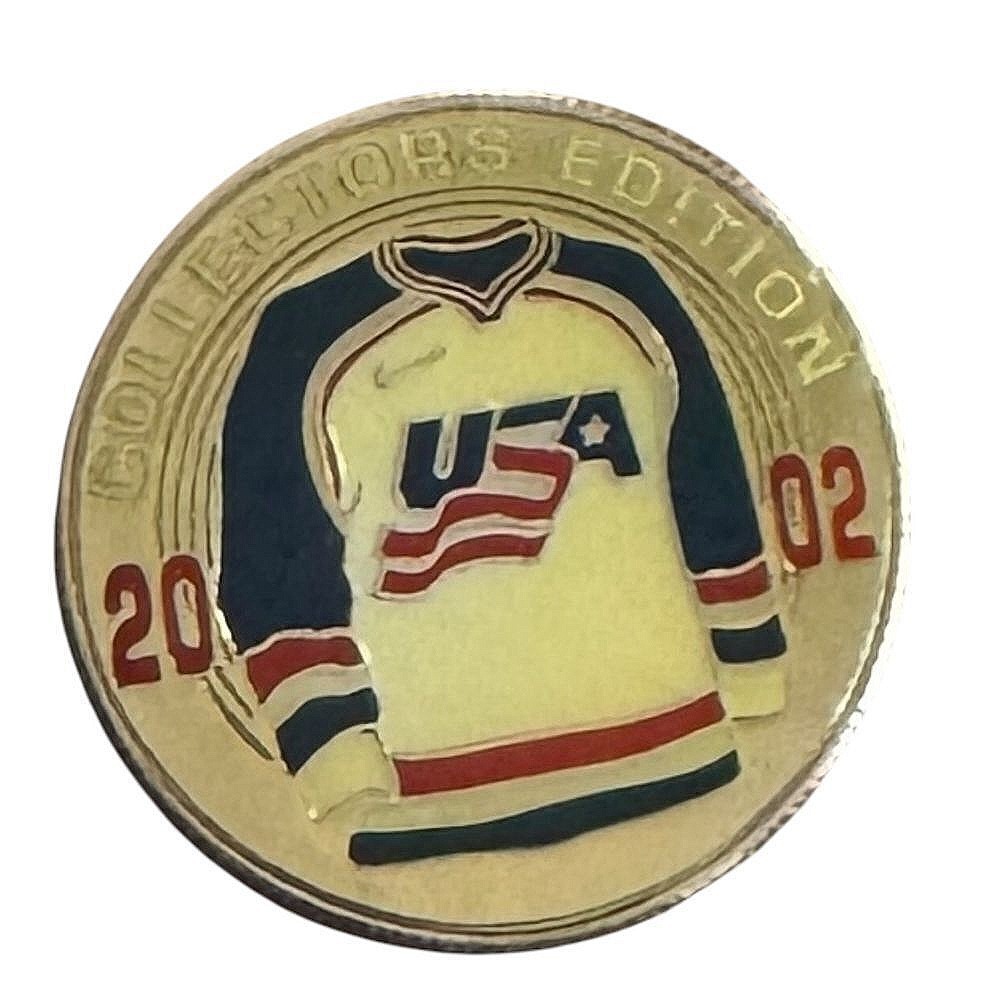 2002 Olympics Hockey News Collectors Edition USA‎ Hockey Jersey Coin